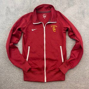 Nike USC Trojans DRI-Fit Full Zip Jacket Women’s Small Cardinal Red coat sweater